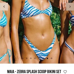 triangl zebra splash bikini top